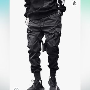 Aelfric Eden Black Long Multi-Pockets Joggers Pants Size Small